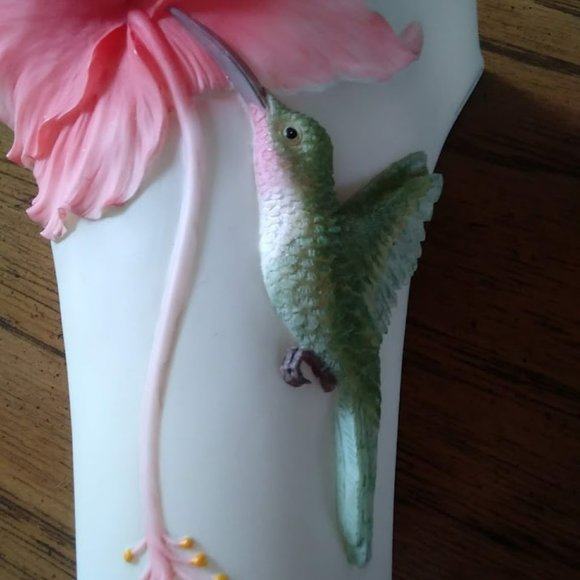 Ibis & Orchid Wall Vase “Hibiscus & Hummingbird“ - Picture 2 of 7